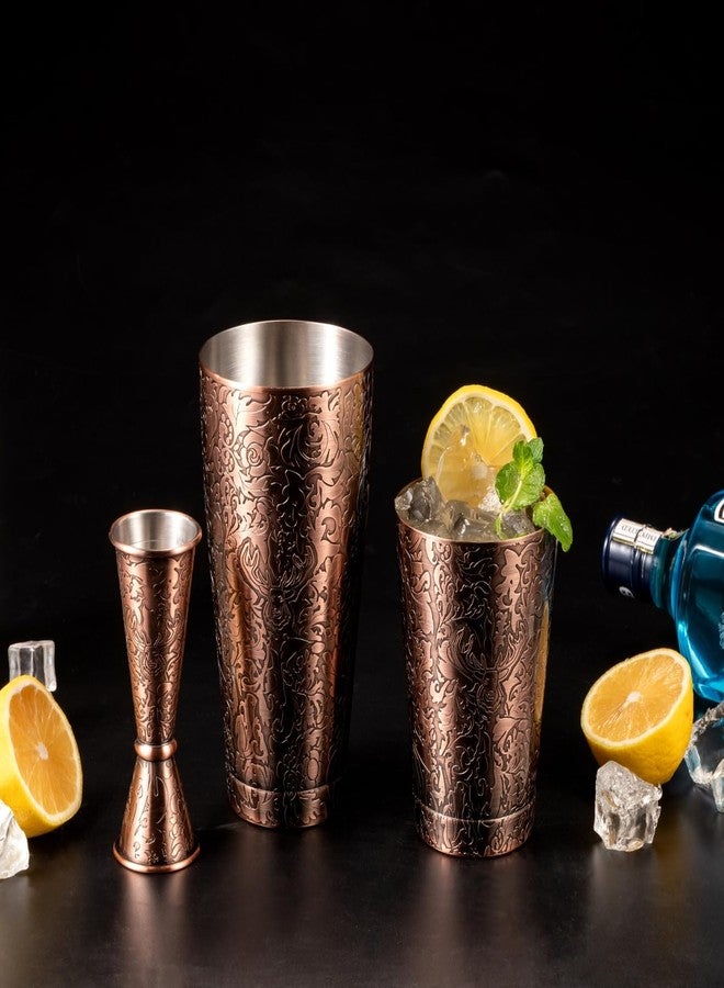 Skyfish Sky Fish 3D Etched 18-Piece Bartender Kit Stainless Steel Boston Cocktail Shaker Set Copper Plated Bartending Tools Suit for Bar Tools Set Mixology Enthusiasts, Professional Bartenders and Home Drink - Image 5